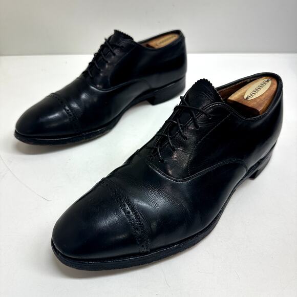 VERY GOOD Alden 901 Perf Tip Bal Oxford (Black Calf) Made in USA 9 - Picture 5 of 10